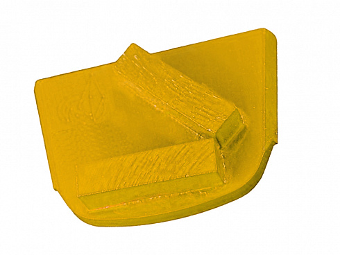 шлифовальный сегмент для мягкого бетона. желтый с двумя прямоугольниками, grit 14