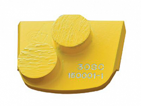 шлифовальный сегмент для мягкого бетона. желтый с двумя кнопками - grit 50
